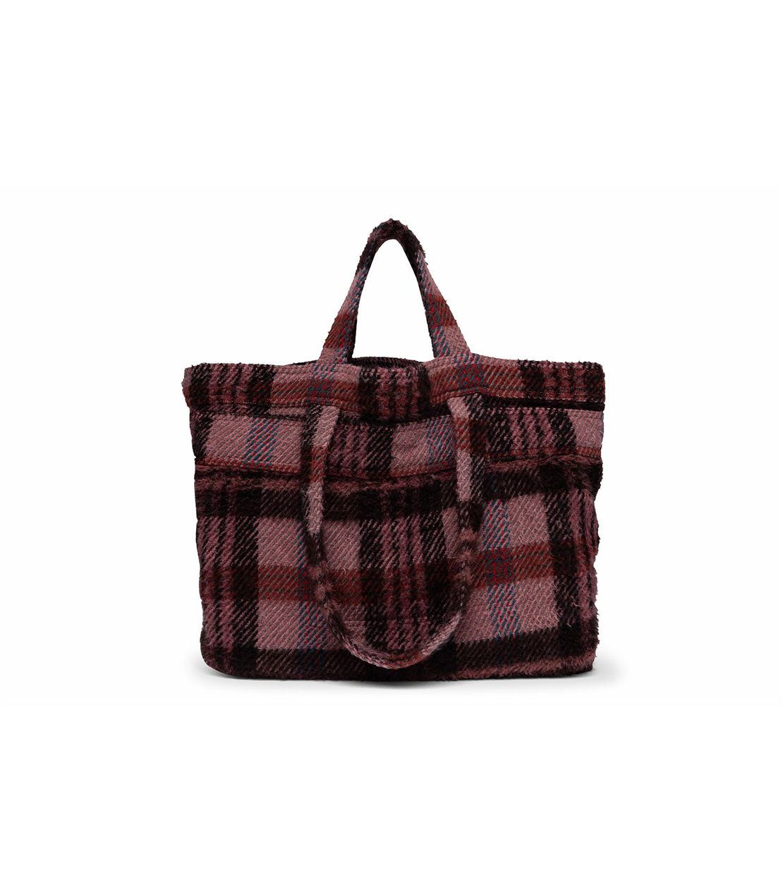 ブレンドウールチェック２WAYトートバッグ 詳細画像 ワイン系 2